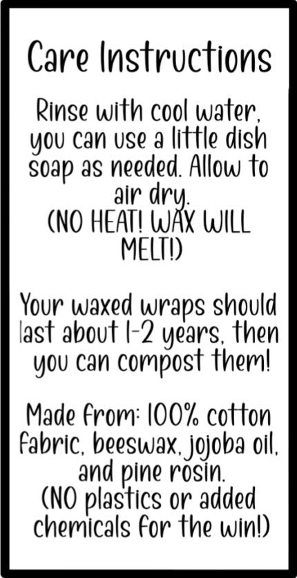 Basic Beeswax Wrap Bundles (1 Large, 1 Medium, 1 Small)