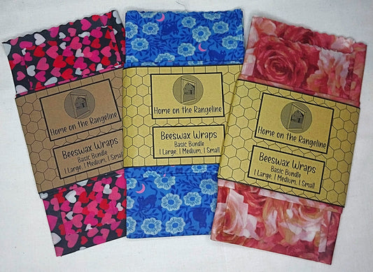 Basic Beeswax Wrap Bundles (1 Large, 1 Medium, 1 Small)